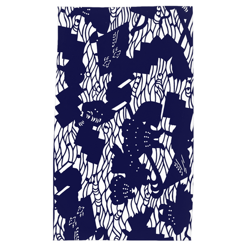 Folding Fan Tea Towel - Navy - HapDog Laboratories