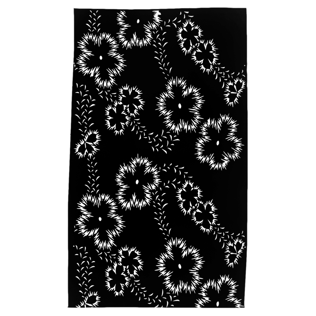 Black Floral Tea Towel - HapDog Laboratories