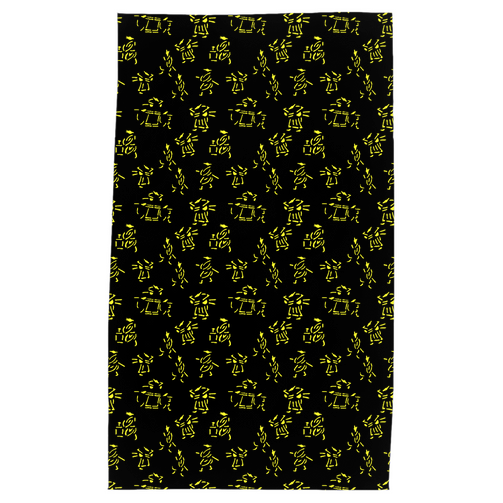 Samurai Tea Towel in Yellow / Black - HapDog Laboratories