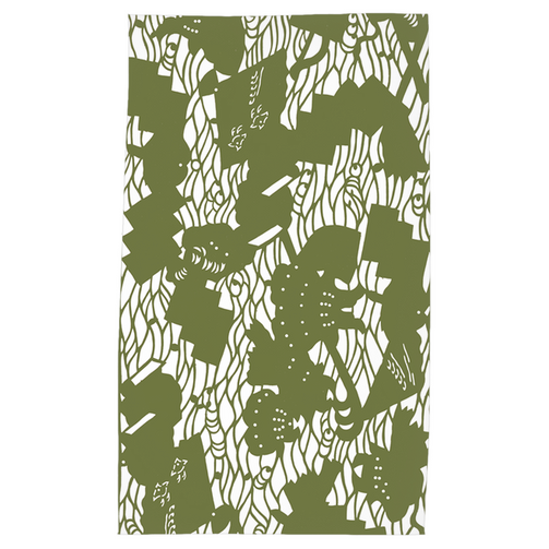 Folding Fan Tea Towel - Green - HapDog Laboratories