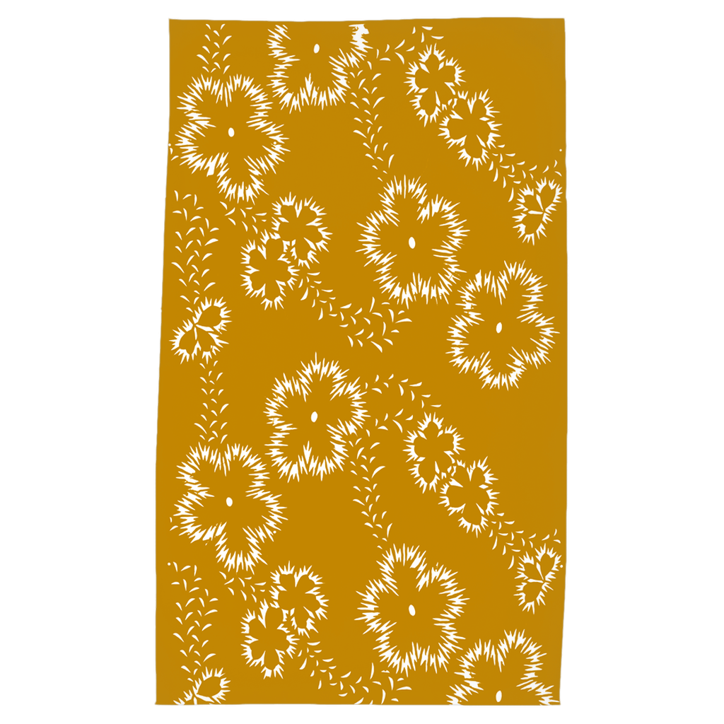 Ochre Floral Tea Towel - HapDog Laboratories