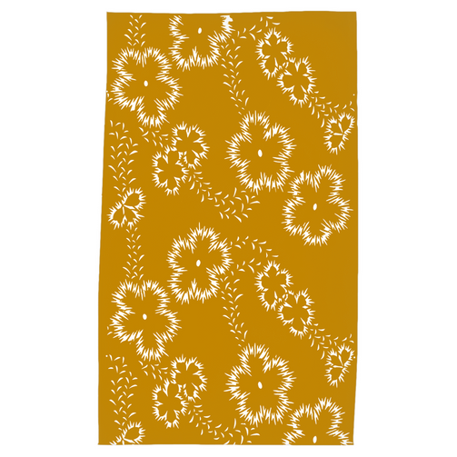 Ochre Floral Tea Towel - HapDog Laboratories