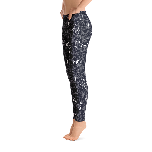 Arabesque Floral Artwork Leggings - HapDog Laboratories
