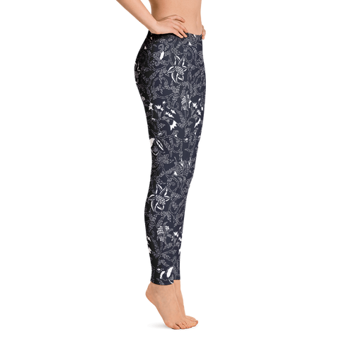 Arabesque Floral Artwork Leggings - HapDog Laboratories