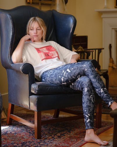 Arabesque Floral Artwork Leggings - HapDog Laboratories