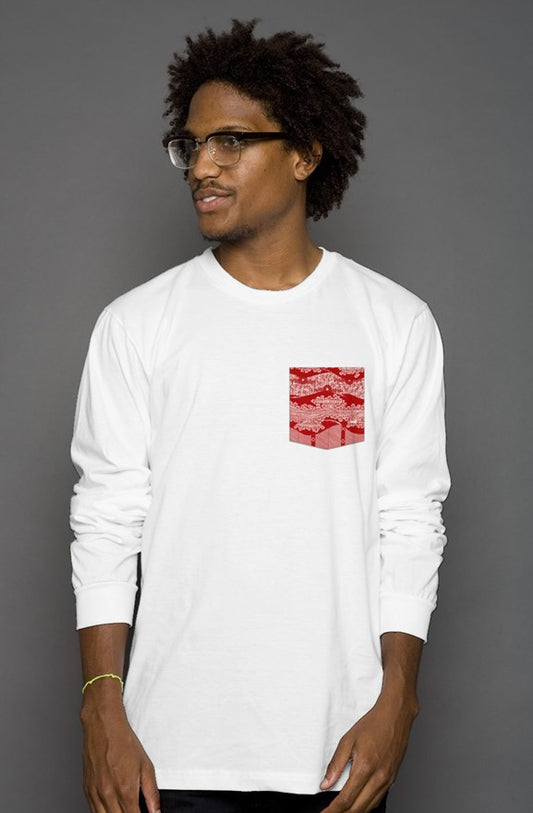 Katagami Pocket Tee Red and Cream - HapDog Laboratories 