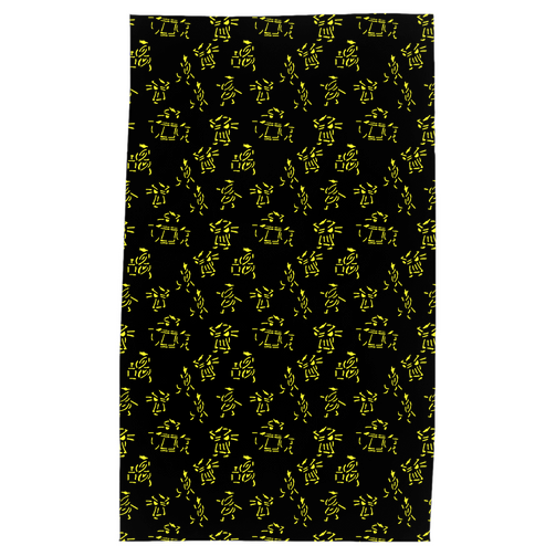 Samurai Tea Towel in Yellow / Black - HapDog Laboratories 