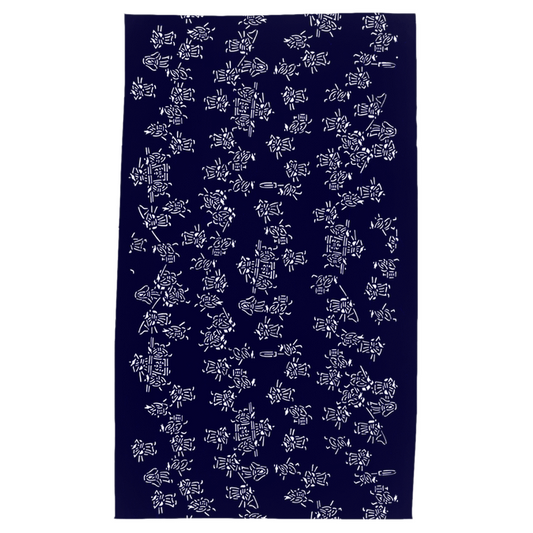 Dark Blue Samurai Tea Towel - HapDog Laboratories 